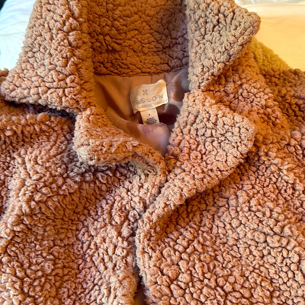 Faux Sherpa Caslon jacket dusty rose. Excellent condition